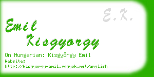 emil kisgyorgy business card