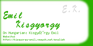 emil kisgyorgy business card